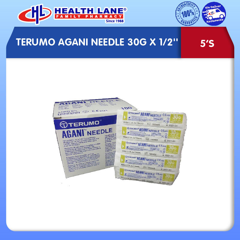TERUMO AGANI NEEDLE 30Gx1/2'' (5'S)
